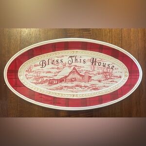 Fitz and Floyd Bless This House Town and Country Oval Plate